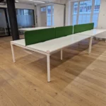 Used 4-Person Bench Office Desk 120cm Front-to-Front Compact Workstation