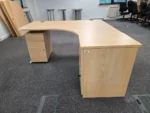 Used L Shape Office Corner Desk with Lockable 3 Drawer Pedestal - Image 2