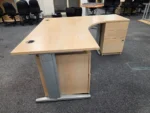 Used L Shape Office Corner Desk with Lockable 3 Drawer Pedestal - Image 3