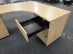 Used L Shape Office Corner Desk with Lockable 3 Drawer Pedestal - Image 5