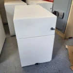 Used Office Pedestal Cabinets – Set of 7 Units – White Metal Storage.